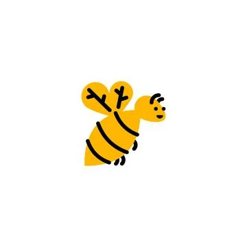 Bee. Vector logo in bold line style Stock Illustration