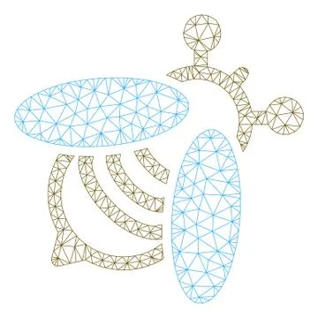 Bee Vector Mesh Carcass Model Illustrazione stock