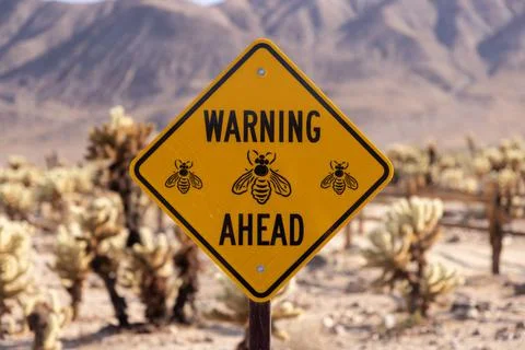 Bee Warning Sign 写真素材