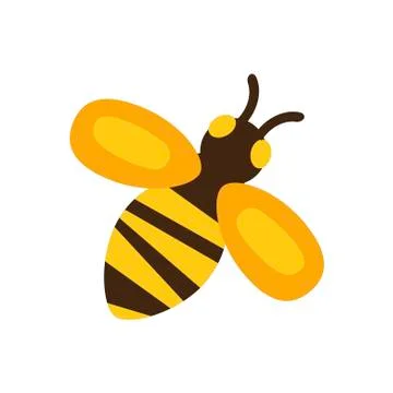 Bee, wasp on white background. Vector illustration in trendy flat style. EPS 10 Stock Illustration