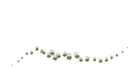 Bee wave white Stock Footage 250254456