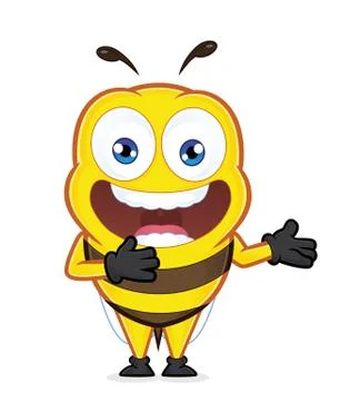 Bee in welcoming gesture Stock Illustration
