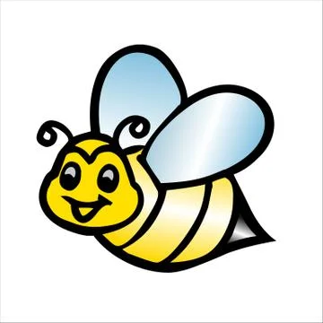 Bee on white background Stock Illustration