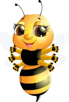 Bee on a white background Stock Illustration