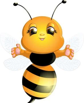 Bee on a white background 스톡 일러스트