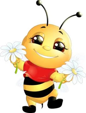 Bee on a white background Stock Illustration