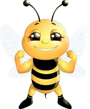 Bee on a white background Stock Illustration