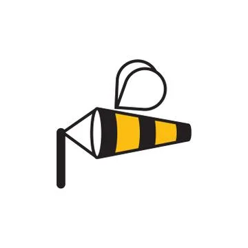 Bee Windsock creative logo icon mascot illustration Stock Illustration