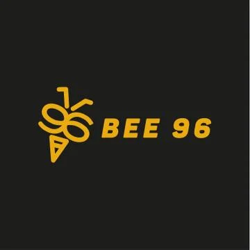 Bee wings in the form of numbers 96, vector graphics flat Stock Illustration