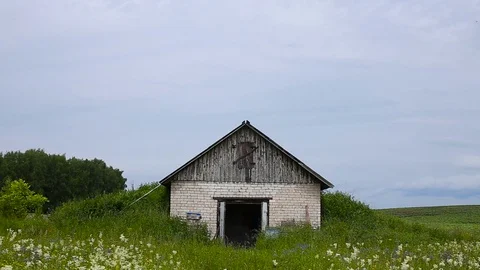 Bee winter house. Hangar for beekeeping. Stock Footage 78991999