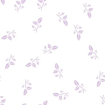Beech leaf glyph seamless pattern Stock Illustration