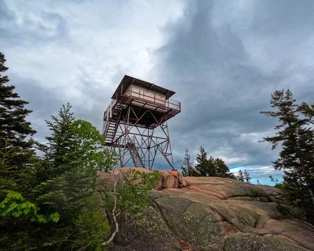 Beech Mountain Fire Tower in ACADIA NATIONAL PARK 4k Stock Photos