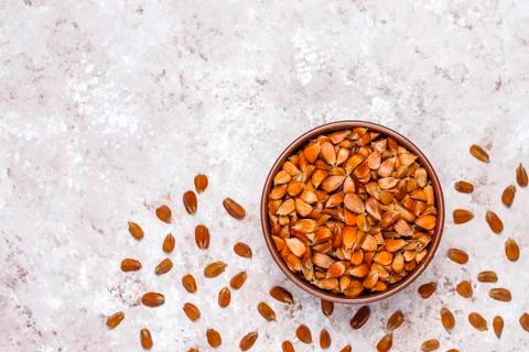 Beech nuts on light background,top view Stock Photos