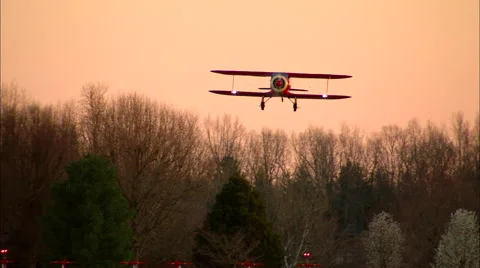 Beech Staggerwing Landing Video stock 62783512