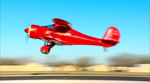 Beech Staggerwing Take Off Stock-Footage 62782763