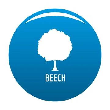Beech tree icon blue Stock Illustration