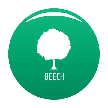 Beech tree icon green Stock Illustration