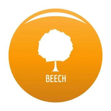 Beech tree icon orange Stock Illustration