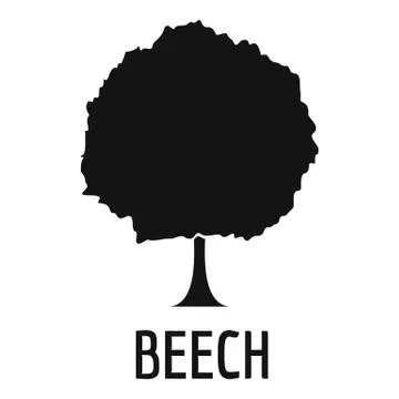 Beech tree icon, simple black style Stock Illustration