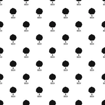 Beech tree pattern seamless vector Stock Illustration