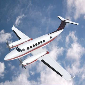 Beechcraft kingair 350 propeller plane 3D Model
