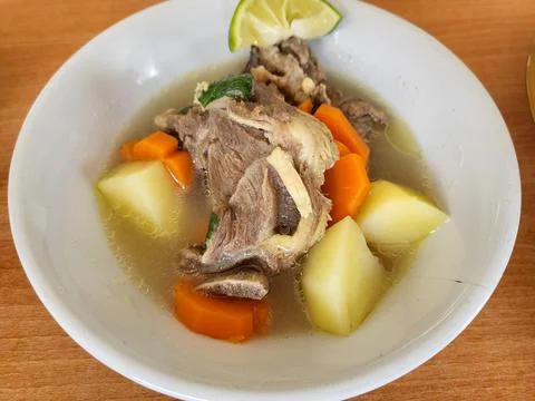 Beef and bone soup Stock Photos
