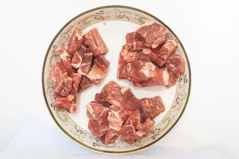 Beef and lamb in the plate Stock Photos