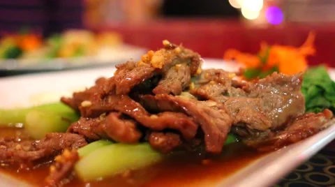 Beef and Vegetable Dish Stock Footage 59906806