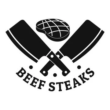 Beef bbq steaks logo, simple style Stock Illustration