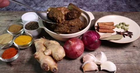 Beef bhuna dry curry  Stock Footage 150988218