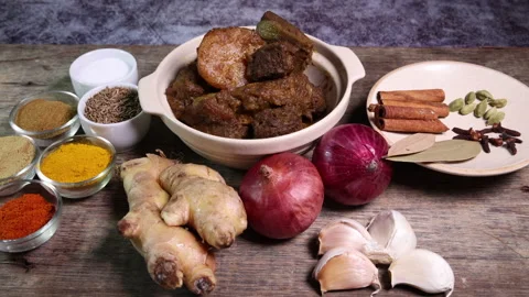 Beef bhuna dry curry Stock Footage 150988287