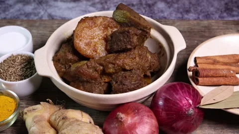 Beef bhuna dry curry Stock Footage 150988339