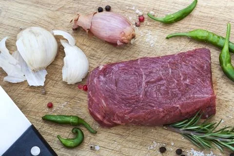 Beef on a board Stock Photos