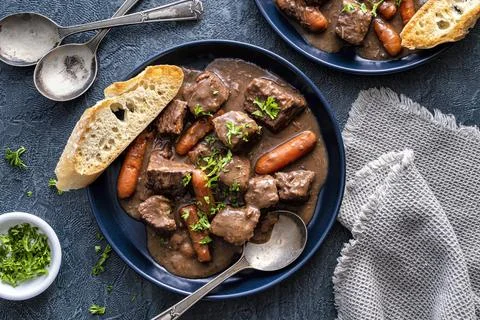 Beef Bourguignon Stew Stock Photos