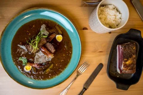 Beef Brisket with bacon Stock Photos