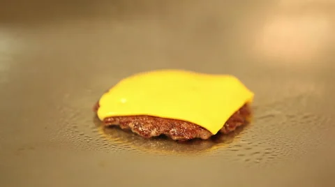Beef burger with cheese toast on a baking sheet Stock Footage 44300690