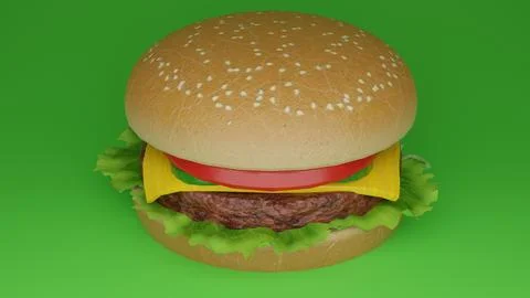 Beef burger with green screen Illustrazione stock