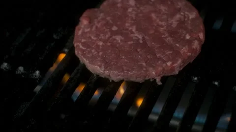Beef burger on grill Stock Footage 170832822