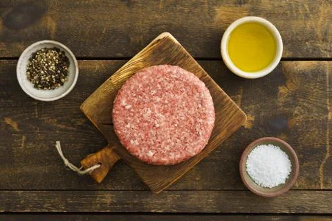 Beef burger patty Foto stock