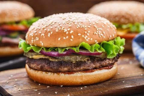 Beef burger Stock Photos