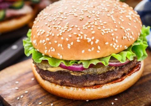 Beef burger Stock Photos