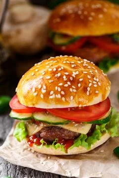 Beef burger Stock Photos