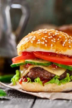 Beef burger Stock Photos