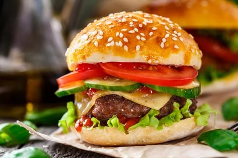 Beef burger Stock Photos