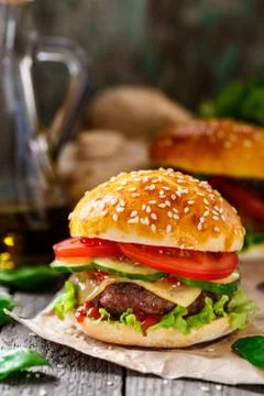 Beef burger Stock Photos