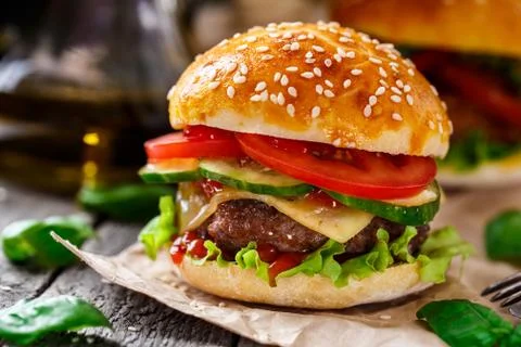 Beef burger Stock Photos