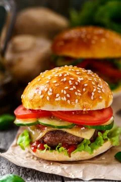 Beef burger Stock Photos