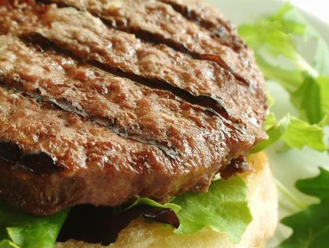 Beef burger with salad Stock Photos
