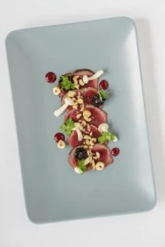 Beef carpaccio appetizer Stock Photos