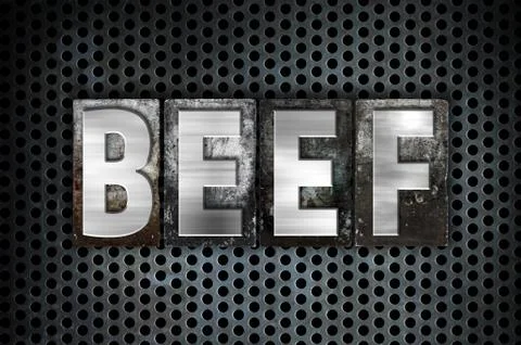 Beef Concept Metal Letterpress Type Stock Illustration